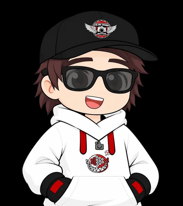 Sammy, la mascota de WilkieDevs, sonriendo con las manos en el bolsillo de la sudadera